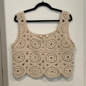 Cream crochet tank top